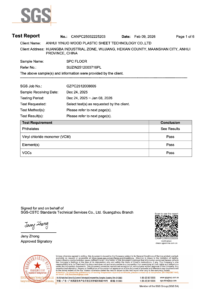 Enoch Surfaces SGS Chemical Test Report